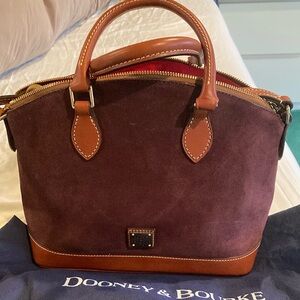 Dooney & Burke burgundy suede Darcy Satchel